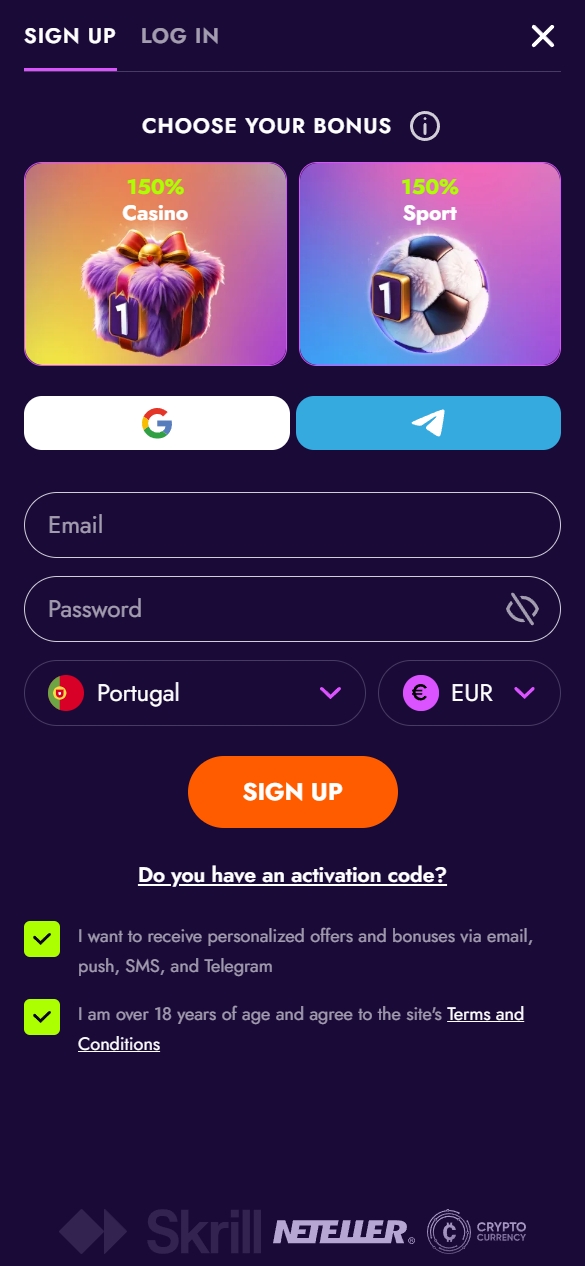 Registro & bonificaciones